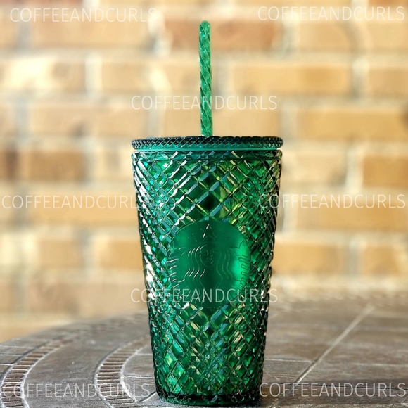 Starbucks Emerald Green Jeweled Grande Cold Cup Tumbler 16oz NWT - Picture 2 of 10